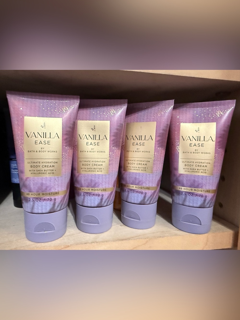 4 Bath & Body Works Vanilla Ease Body Cream - Lavender Purple